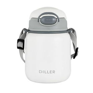 Insulated Water Bottle with Straw, 14 oz Travel Coffee Mug w/ Straps HOT & COLD